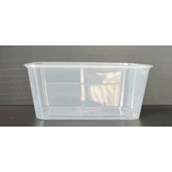 1100 ML Black Two Compartment Rectangle Container with Clear Lid